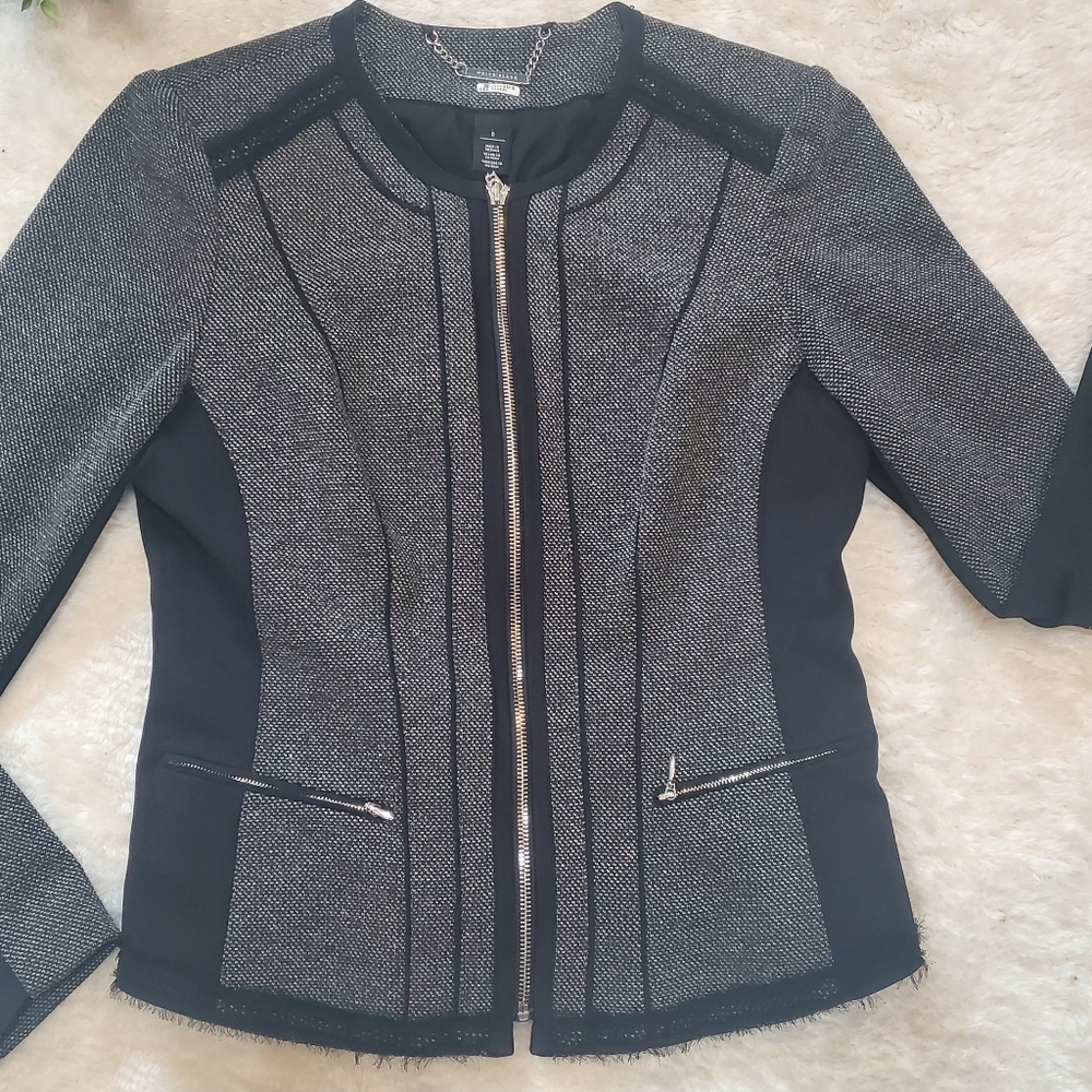 White House Black Market Gray and Black Jacket - Picture 8 of 8